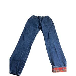 Vintage 90’s L.L. Bean Womens Denim Jeans 14 Plaid Flannel Lined Made In USA